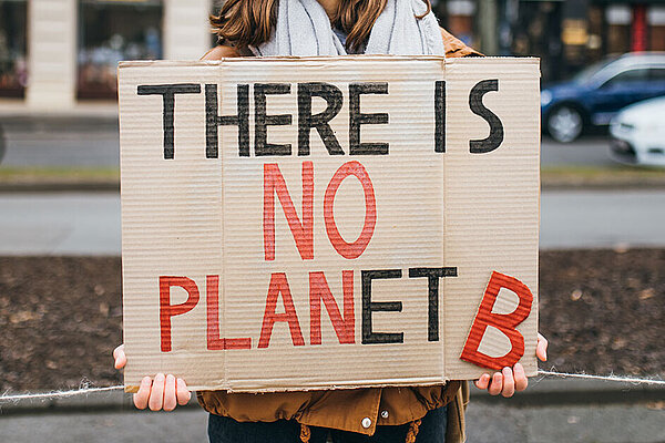 "There is no planet B" placard