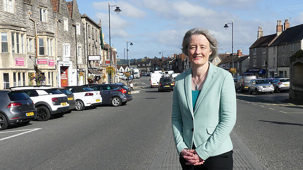 Claire Young in Chipping Sodbury High Street
