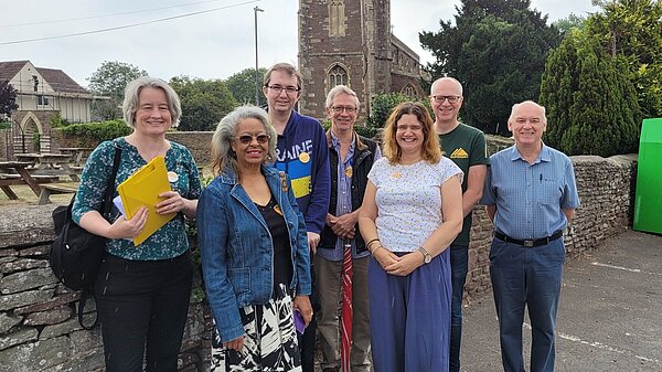 Claire with a group of Lib Dem campaigners