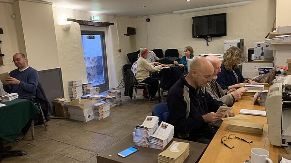 Lib Dem Volunteers doing clerical / office work